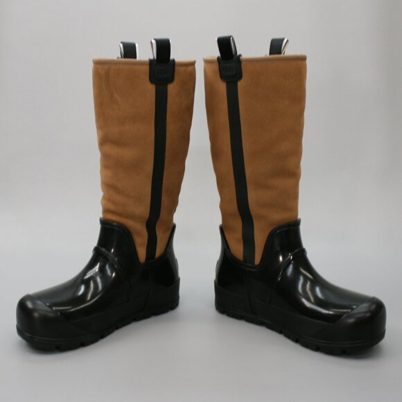 UGGS Ladies 8 Raincloud Tall Waterproof Chestnut Lined Rubber Rain Boots 1133991 - Picture 11 of 11
